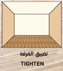 رسم توضيحي لتصميم تضييق الغرفه.