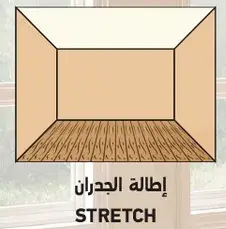 رسم توضيحي لتصميم الجدران الممتده.
