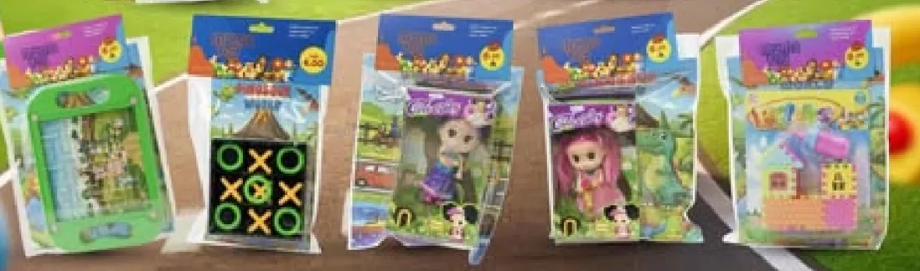A collection of fun and engaging toys for children, including games and dolls.