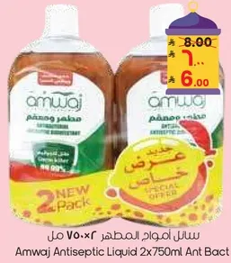 Amwaj Antiseptic Liquid 2x750ml Ant Bact