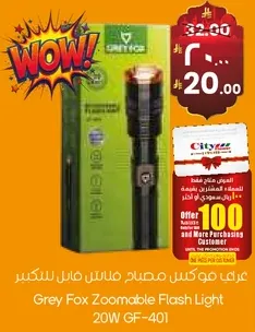 مصباح فلاش قابل للتكبير من جراي فوكس 20 واط GF-401
