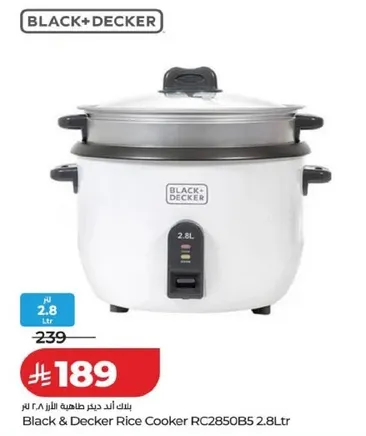 Black & Decker Rice Cooker RC2850B5 2.8Ltr