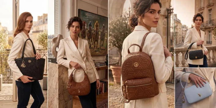 A collection of stylish handbags suitable for various occasions.