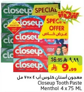 Closeup Tooth Paste Menthol 4 x 75 ML