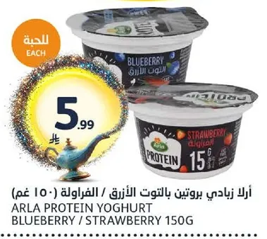 ارلا زبادي بروتين بالتوت الازرق / الفراوله 150 غم