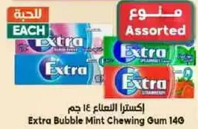 Extra Bubble Mint Chewing Gum 14g