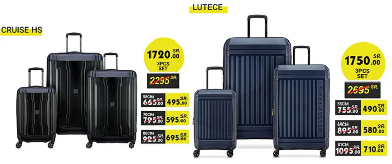 Luggage set available in different sizes.