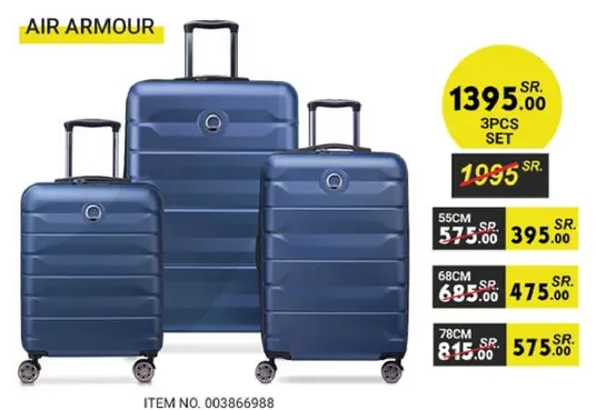 Air Armour 3pcs set of luggage.