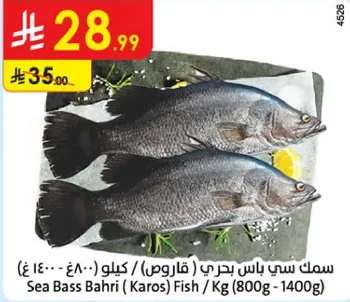 Sea Bass Bahri (Karos) Fish / Kg (800g - 1400g)
