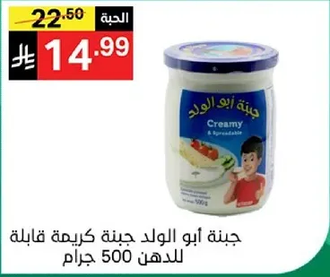 جبنه ابو الولد جبنه كريميه قابله للدهن 500 جرام.