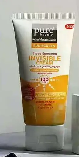 Broad Spectrum Invisible Cream with SPF 100, enriched with Vitamin E.