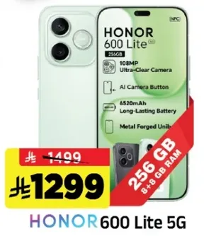 HONOR 600 Lite with 256GB storage and 8GB RAM.
