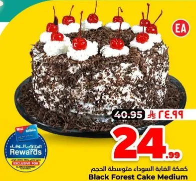كيكه الغابه السوداء متوسطه الحجم