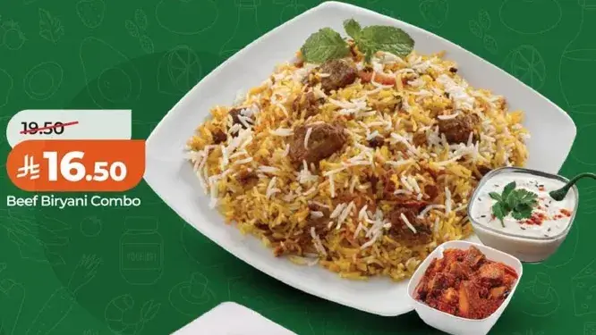 كومبو برياني لحم بقري