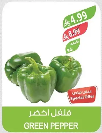 فلفل اخضر، طازج ومقرمش.