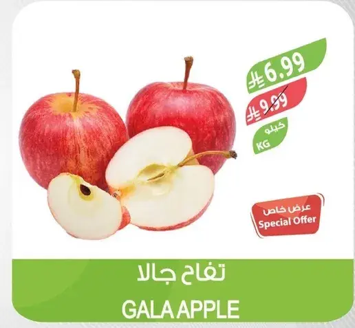تفاح جالا، طازج وعصير.