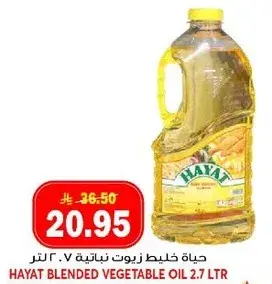 HAYAT BLENDED VEGETABLE OIL 2.7 LTR