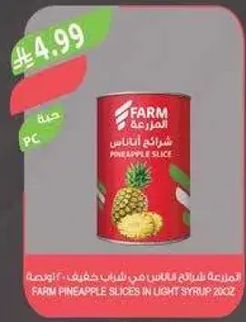 فـارم شرايح اناناس في شراب خفيف 200 غرام