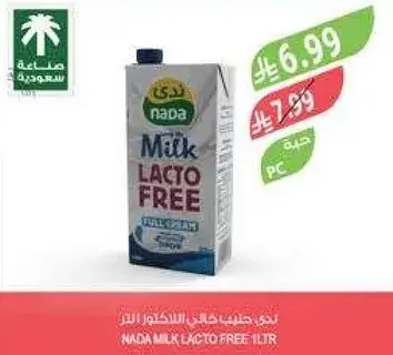 ندي حليب خالي من اللاكتوز 1 لتر