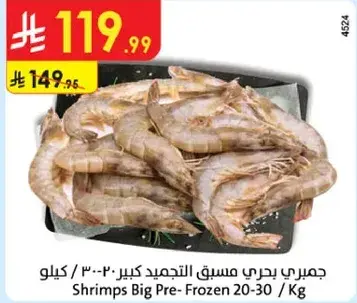 جمبري بحري كبير مسبق التجميد 20-30 كيلو