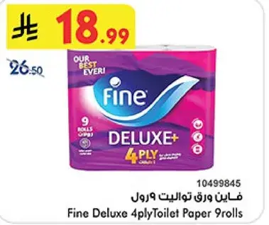 Fine Deluxe 4ply Toilet Paper 9 rolls