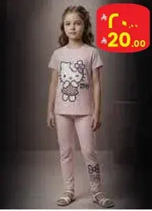 Girls' Hello Kitty T-shirt and leggings set.