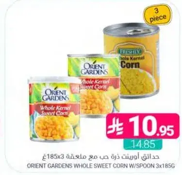 حدايق اورينت حبوب ذره حلوه مع ملعقه 3x185 غ