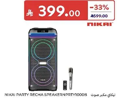 Nikai Party Speaker with microphone.