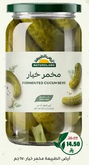 ارض الطبيعه مخلل خيار 670 جرام.
