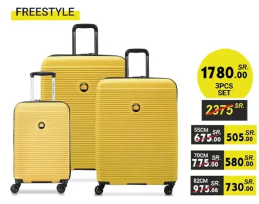 FREESTYLE 3PCS SET luggage in yellow color.