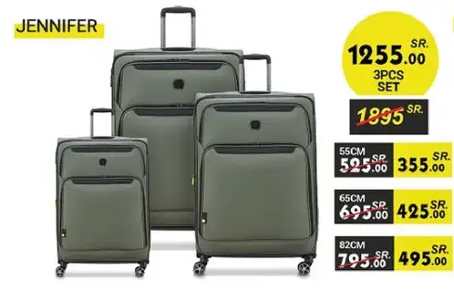 3-piece luggage set in green.