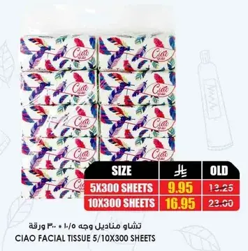 تشاو مناديل وجه 5/10×300 ورقه