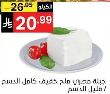 جبنه مصري ملح خفيف كامل الدسم