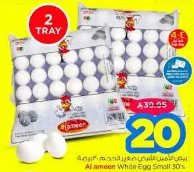 بيض الامان الابيض صغير الحجم 30 بيضه