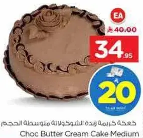 كيكه كريمه زبده الشوكولاته متوسطه الحجم.