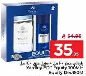 Yardley EDT Equity 100Ml + Equity Deo 150Ml