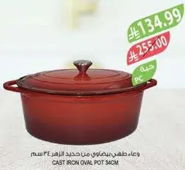 Cast iron oval pot 34cm