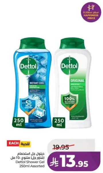 Dettol Shower Gel 250ml Assorted