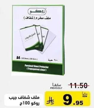Roko transparent sheet protector, A4 size, pack of 100.