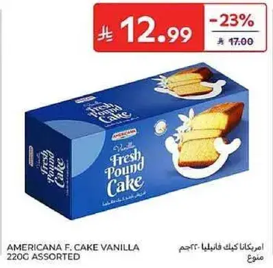 Americana Fresh Pound Cake Vanilla 220g Assorted