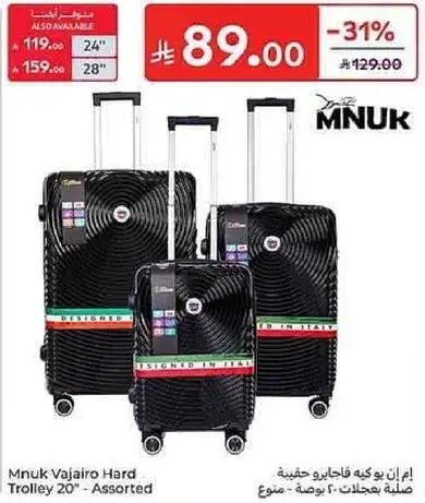 Mnuk Vajairo Hard Trolley 20" Assorted