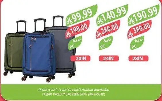 Fabric Trolley Bag 28in / 24in / 20in (Assorted)