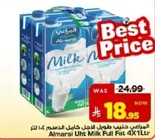 Almarai Uht Milk Full Fat 4X1Ltr