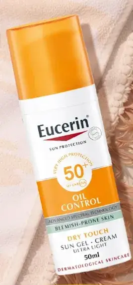 كريم جل واقي من الشمس Eucerin SPF 50.