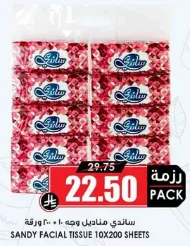 Sandy Facial Tissue 10x200 sheets