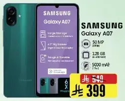 سامسونج جالاكسي A07 بكاميرا 50 ميجابكسل وبطاريه 5000 مللي امبير.