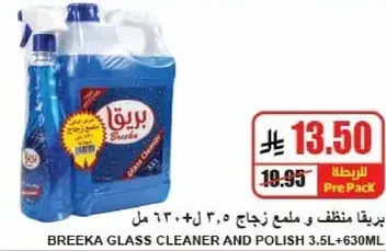 Breeka Glass Cleaner and Polish 3.5 L + 630 ml