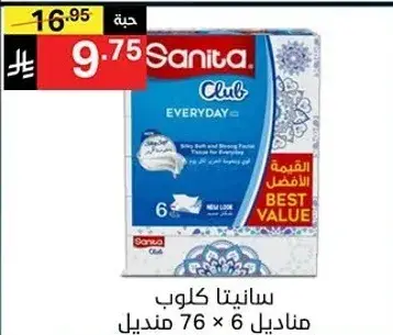 Sanita Club Kitchen Towels, 6 rolls.