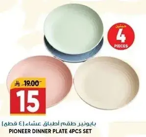 بايونير طقم اطباق عشاء 4 قطع