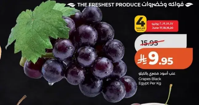 Black Grapes from Egypt per Kg.